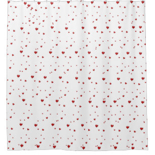 Shower Curtain, None-Little red hearts-Home Decor Shower Curtain