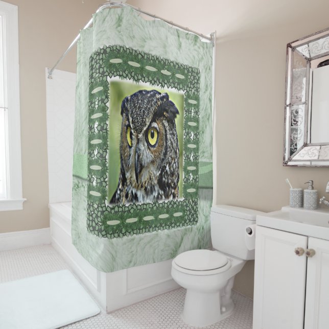 Shower Curtain Owl (In Situ)