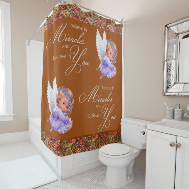Shower Curtain Paisley Angels (In Situ)
