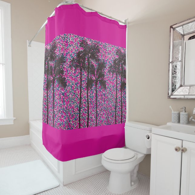 Shower Curtain - Palm Tree Silhouettes (In Situ)