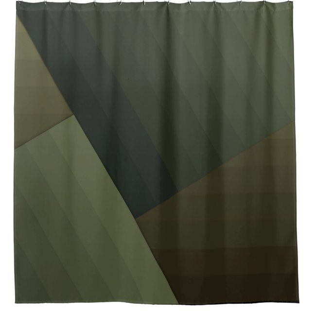 Shower Curtain,Patchwork, combined, olive, green Curtain (Front)