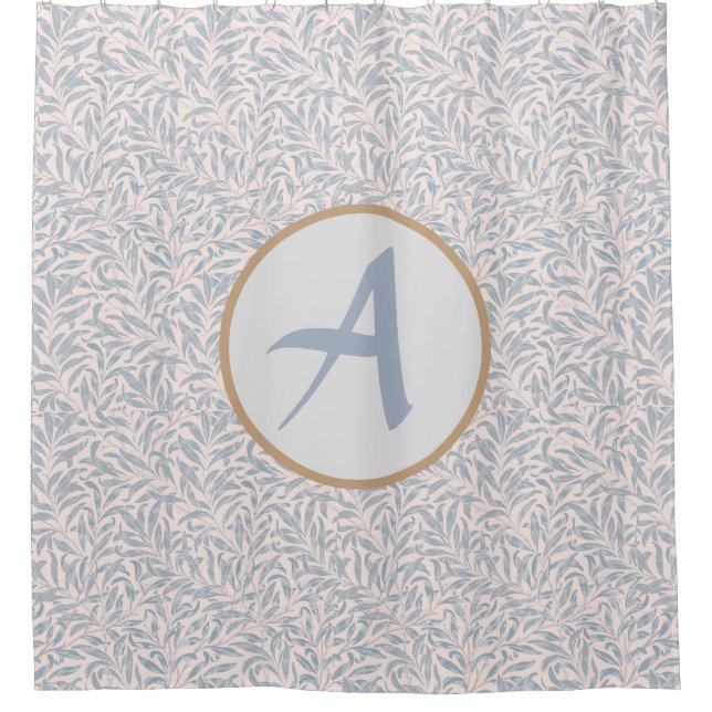 Shower Curtain PERSONALIZED INITIAL William Morris (Front)