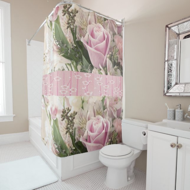 Shower Curtain Pink Roses (In Situ)