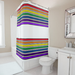 Shower Curtain - Rainbow Coloured Bars