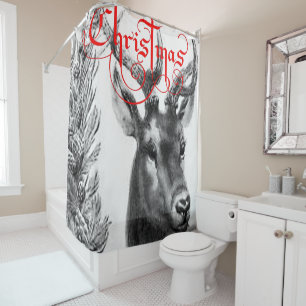 Shower Curtain Reindeer