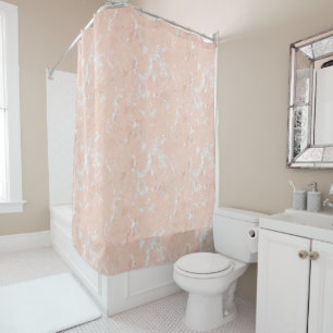 Shower Curtain - Rose Gold Marble Pattern