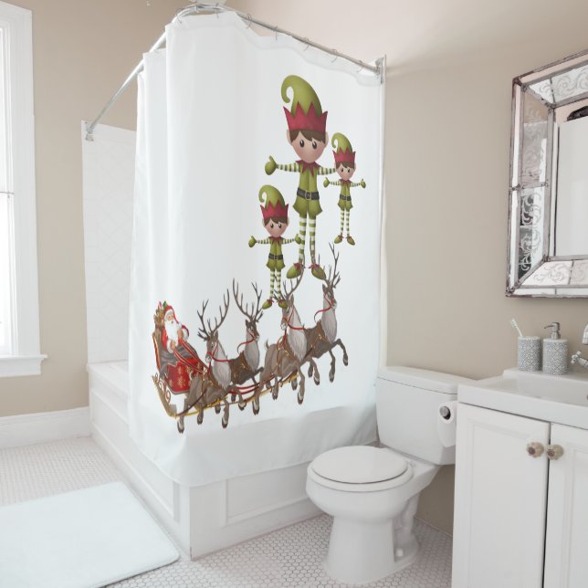 Shower Curtain Santa (In Situ)