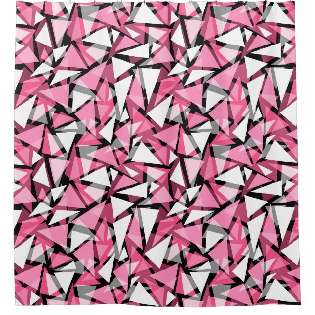 Shower Curtain Seamless geometric triangles shapes (Front)
