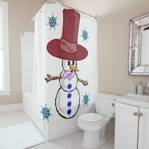 Shower curtain Snowman