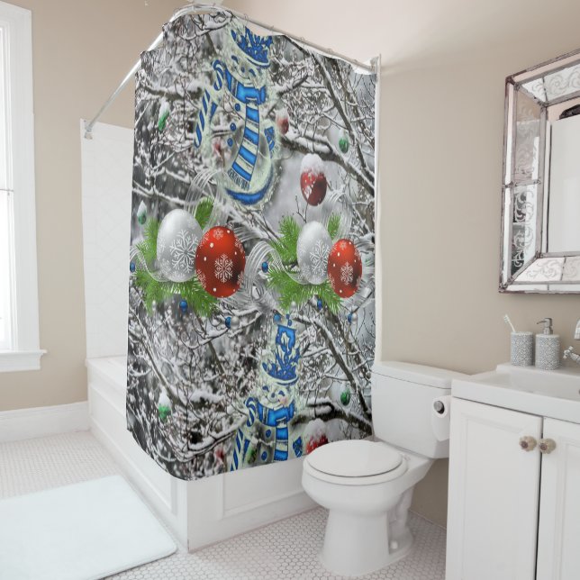 Shower Curtain Snowman (In Situ)