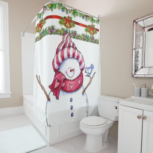 Shower Curtain Snowman (In Situ)