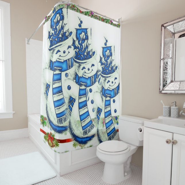 Shower Curtain Snowman (In Situ)