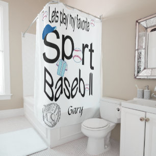 Shower Curtain Sports Baseball