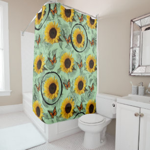 Shower curtain sunflowers