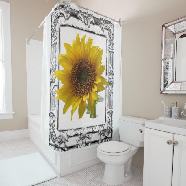 Shower curtain sunflowers (In Situ)