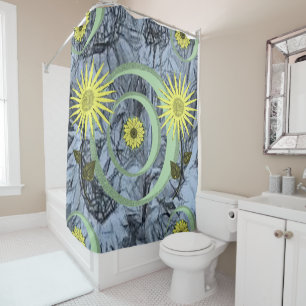 Shower curtain sunflowers
