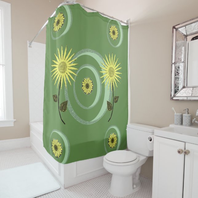 Shower curtain sunflowers (In Situ)