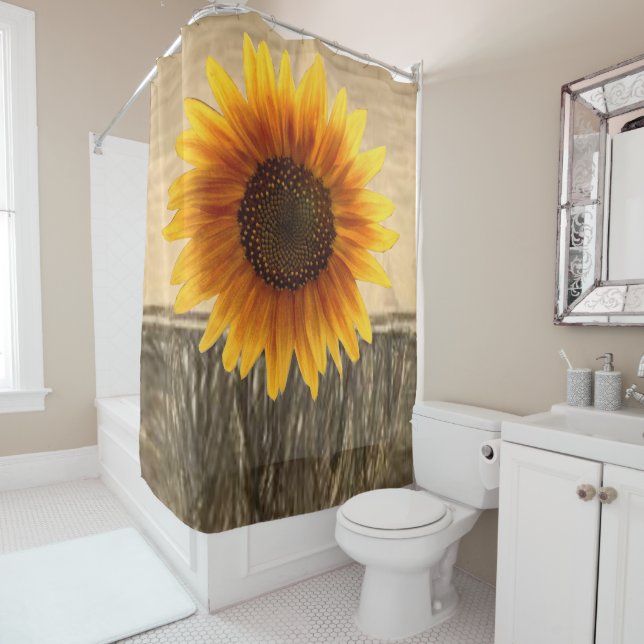 Shower curtain sunflowers (In Situ)
