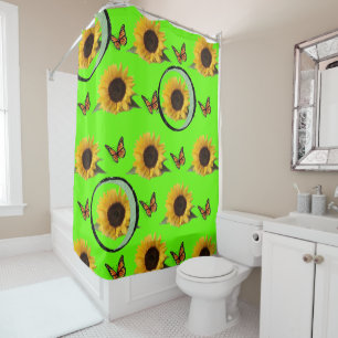 Shower curtain sunflowers