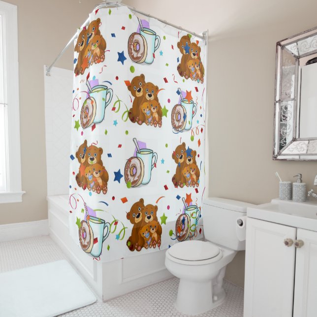 Shower Curtain Teddy Bear (In Situ)
