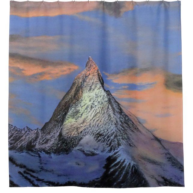 Shower Curtain - "The Matterhorn At Sunset" (Front)