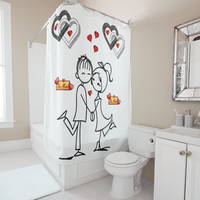 Shower curtain valentines (In Situ)