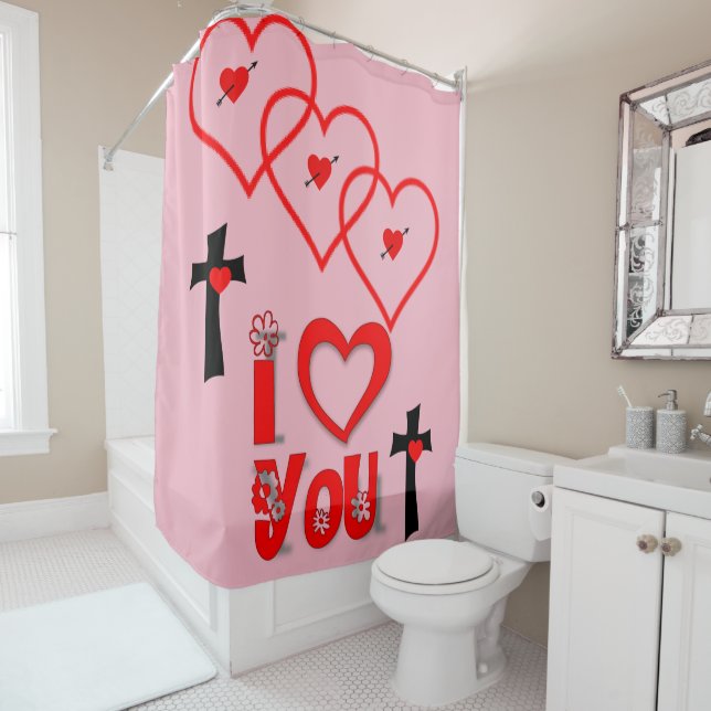 Shower curtain valentines (In Situ)