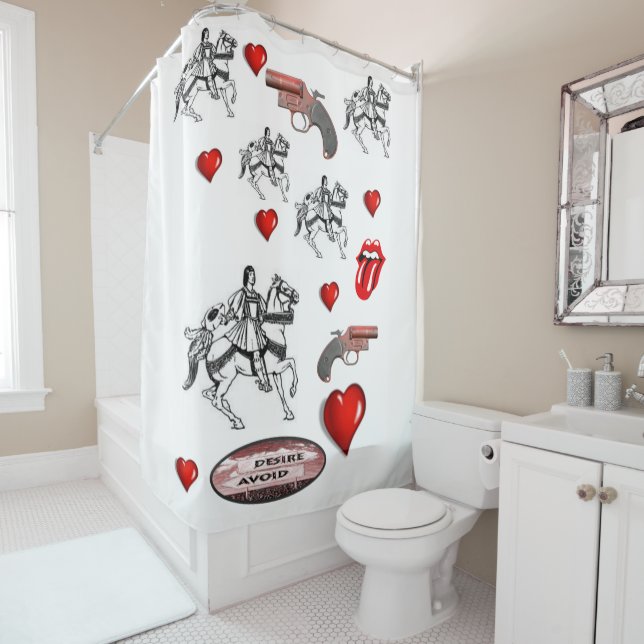 Shower curtain valentines (In Situ)