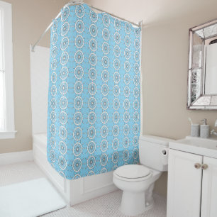Shower Curtain - White Helm on Blue