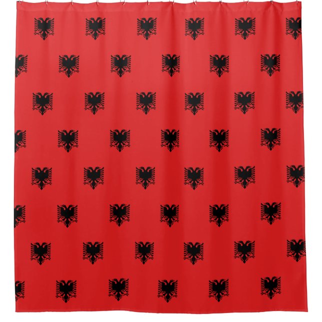 Shower Curtain with Flag of Albania (Front)