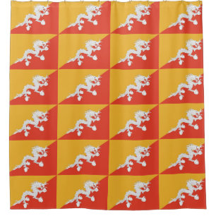 Shower Curtain with Flag of Bhutan