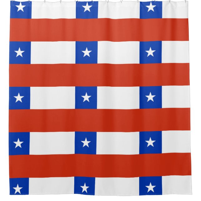 Shower Curtain with Flag of Chile (Front)