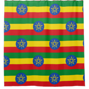 Shower Curtain with Flag of Ethiopia