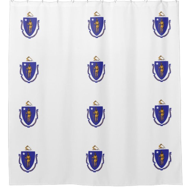 Shower Curtain with Flag of Massachusetts, USA (Front)