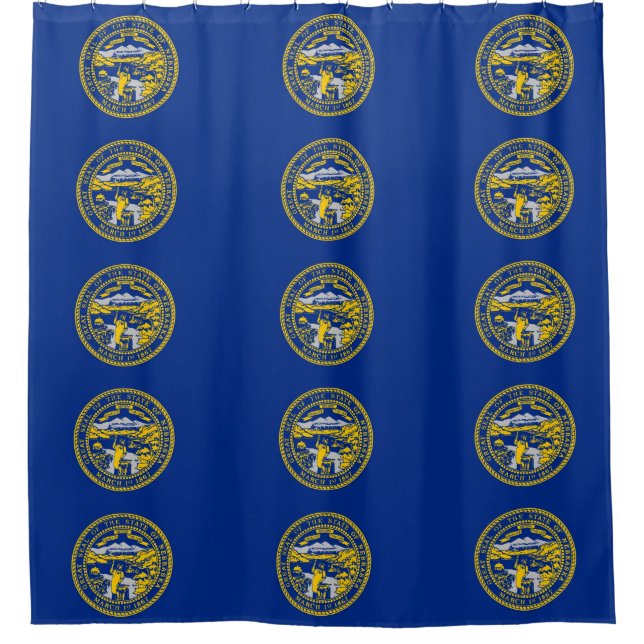 Shower Curtain with Flag of Nebraska, USA (Front)