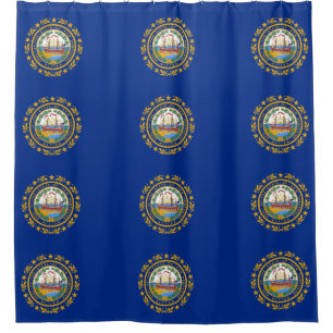 Shower Curtain with Flag of New Hampshire, USA