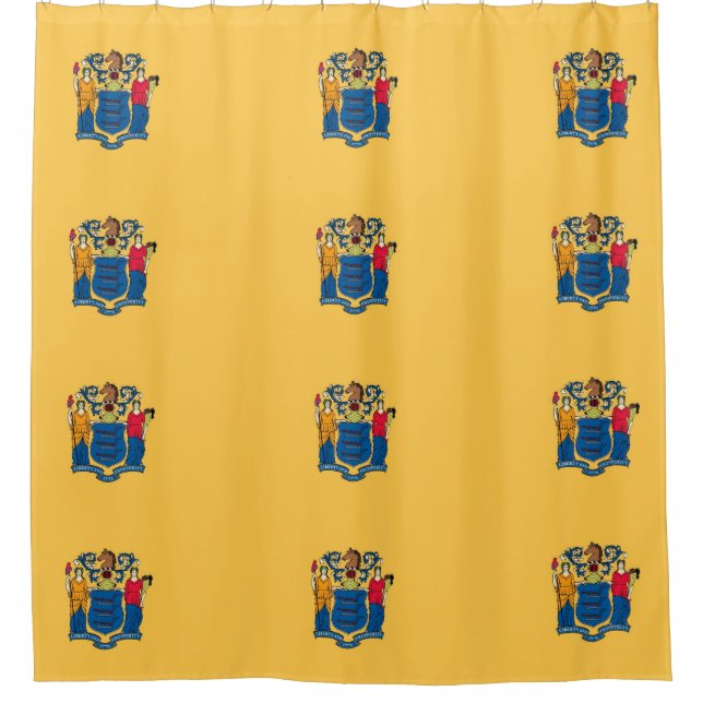 Shower Curtain with Flag of New Jersey, USA (Front)