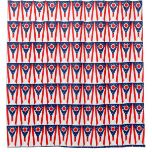 Shower Curtain with Flag of Ohio State, USA