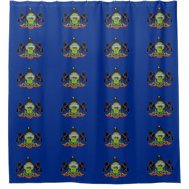 Shower Curtain with Flag of Pennsylvania, USA (Front)