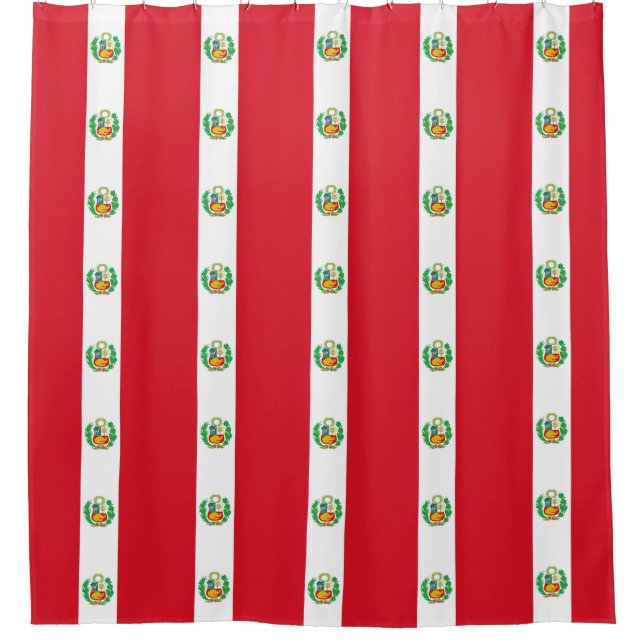 Shower Curtain with Flag of Peru (Front)