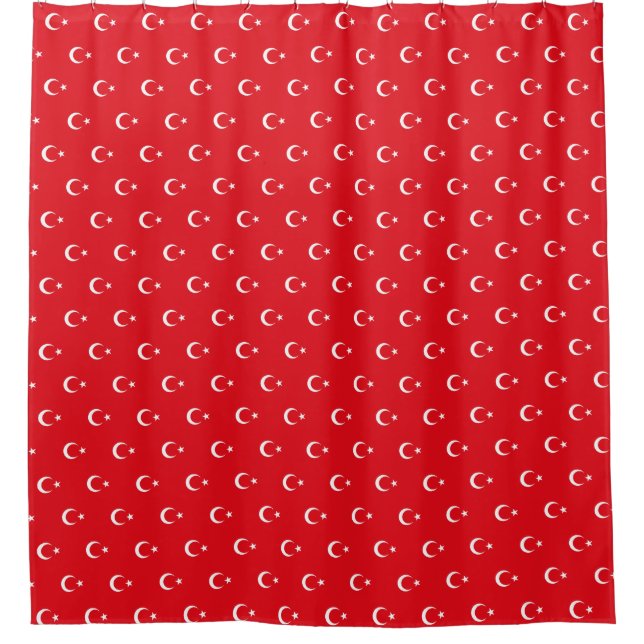 Shower Curtain with Flag of Turkey (Front)