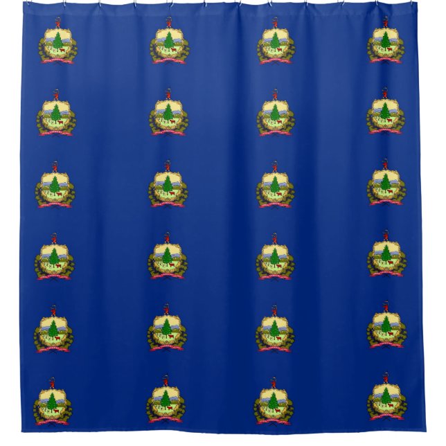 Shower Curtain with Flag of Vermont State, USA (Front)