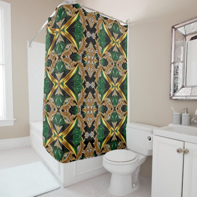  Shower Curtain with Jamaican Colours (In Situ)