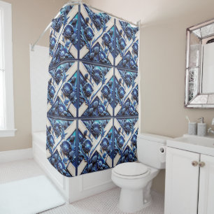  Shower Curtain with Scottish Thistles Design