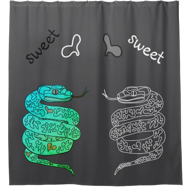 Shower Curtain with Snake print (Front)