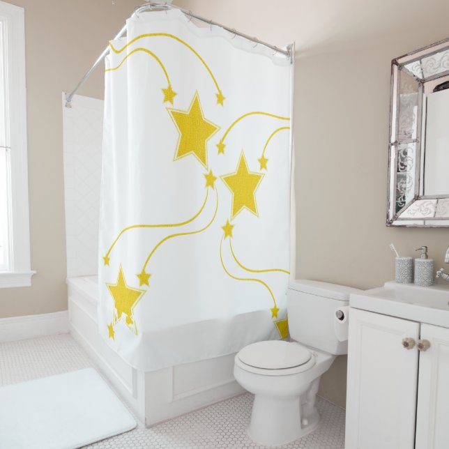 Shower Curtain Yellow Stars (In Situ)