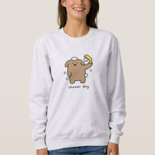 Shower Dog Brown Poodle Bath Time Kawaii Sweatshirt