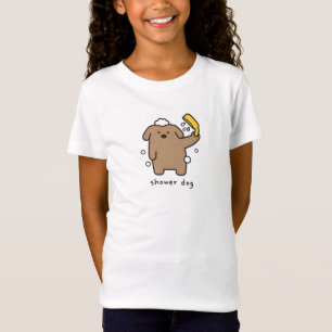 Shower Dog Brown Poodle Bath Time Kawaii T-Shirt