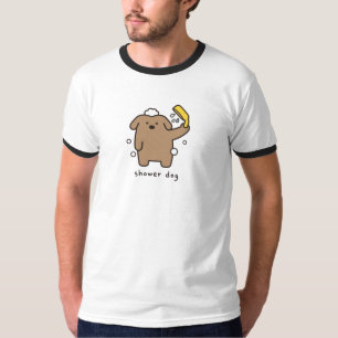 Shower Dog Brown Poodle Bath Time Kawaii T-Shirt