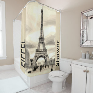 Shower Eiffel Tower Paris France Shower Curtain